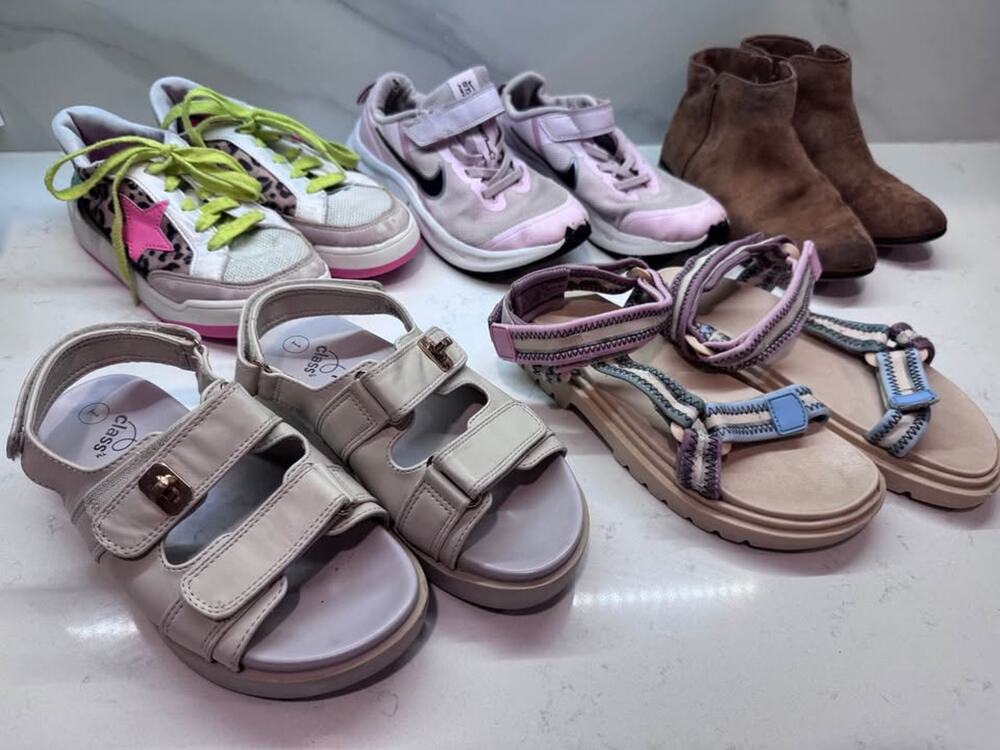 Girls Size 1 Shoe Lot - Sandals, Nike, sneakers and ankle Boots